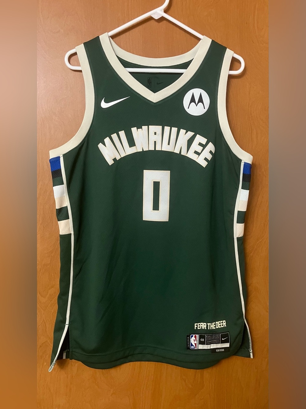 Nike Damian Lillard Milwaukee Bucks Fear The Deer Icon Edition Men's Jersey L